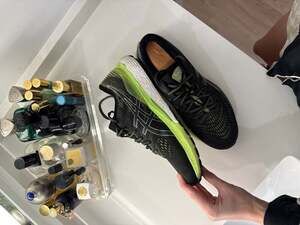 ASICS GEL-Kayano 28 Men's Running Shoes Black Hazard Green 1011B188 Wide